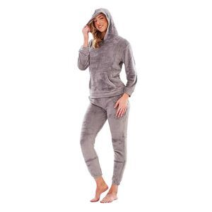 Keanu Womens/Ladies Fleece Pull Over Long Pyjama Set / Gray